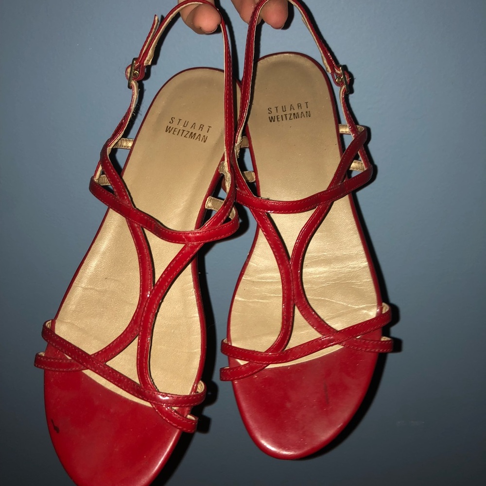STUART WEITZMAN red sandal flats